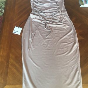 yvonne laced back midi dress